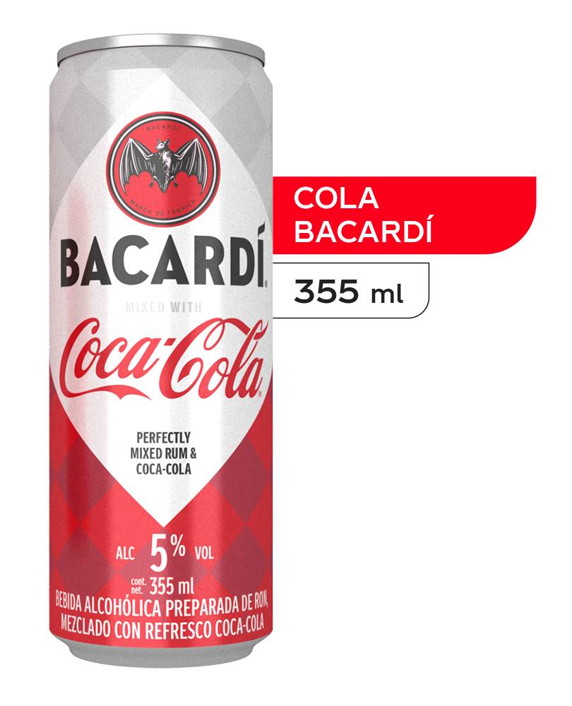 Bacardí · Coca-cola bebida preparada de ron (355 ml)