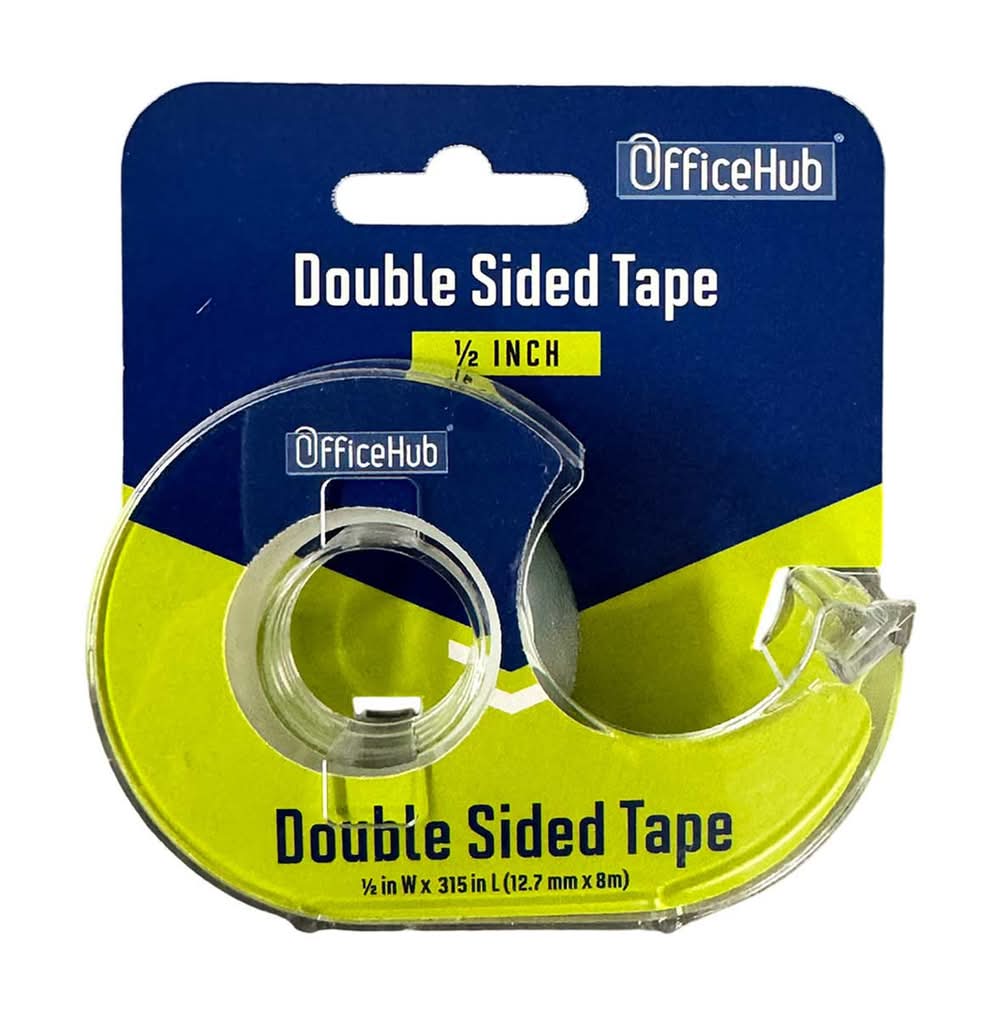 OfficeHub Double Sided Tape With Dispenser, 0.5x315 in