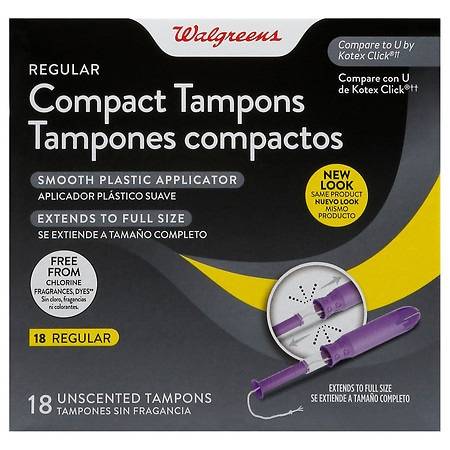 Walgreens Regular Absorbency Extends Full Size Compact Tampons (18 ct)