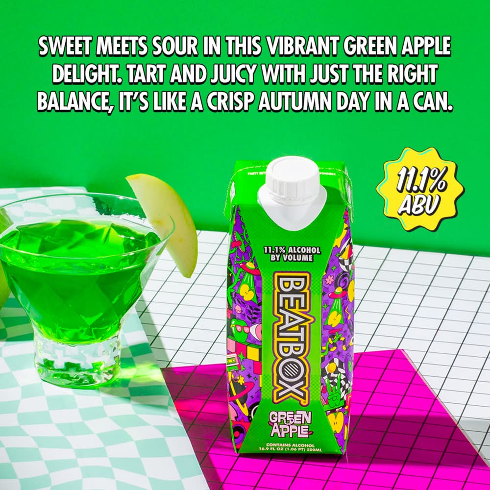 alcohol vape juice 7-Eleven - BeatBox Premixed Cocktail, Green Apple (16.8 fl oz) - Delivery  in Under an Hour