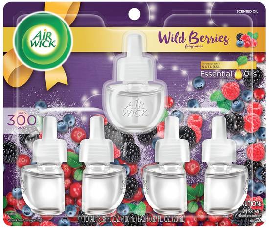 Air Wick Essential Oils Plug-In Refills Wild Berries (5 x 0.67 fl oz)