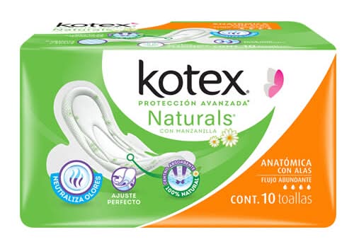 Kotex · Toalla con alas manzanilla (100 g)