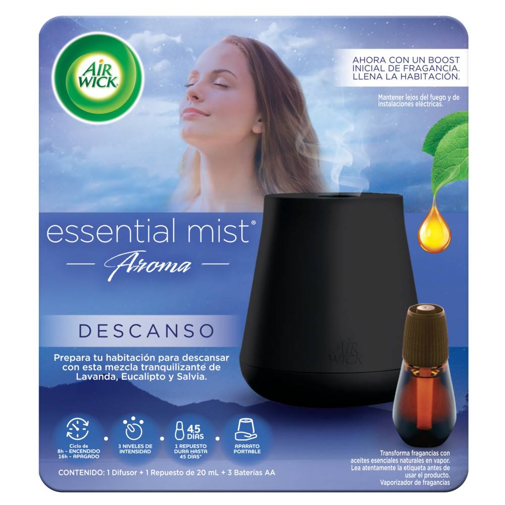 Air Wick · Difusor essential mist, descanso (2 un)