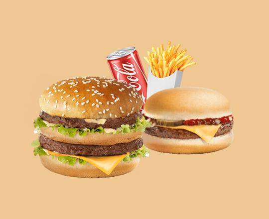 🍔🍔 DB1 - 1 BM-B + 1 Cheeseburger ou 1 Doublecheese