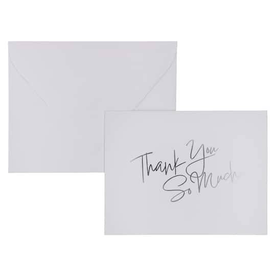 Celebrate It Thank You So Much Blank Greeting Card, Silver