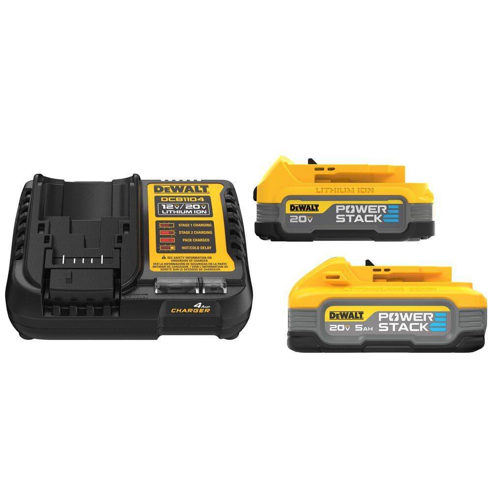 Dewalt Powerstack 20-Volt Lithium-Ion 5.0 Ah And 1.7 Ah Batteries And Charger