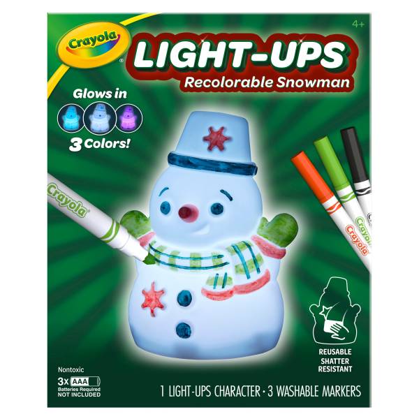 Crayola Light-Ups - Snowman, Reusable Coloring Toy, Glow in The Dark