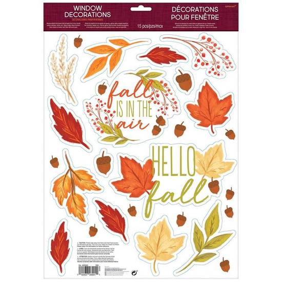 Fall Foliage Cling Decals 6ct