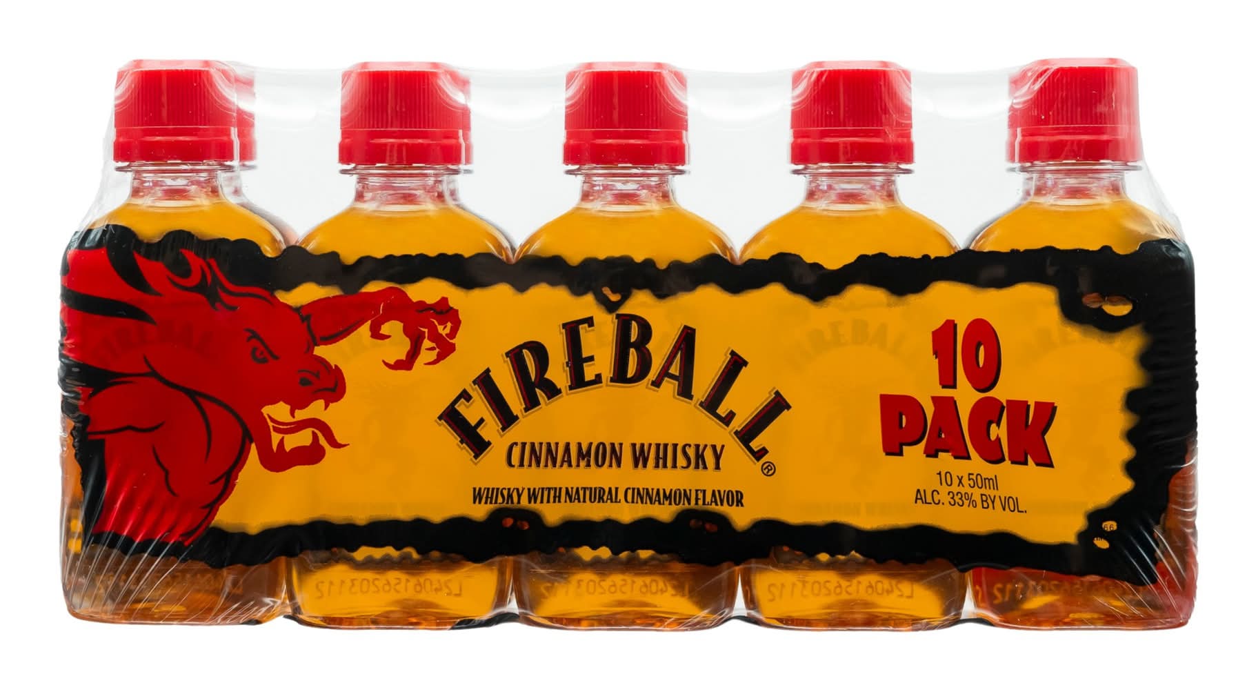 Fireball Flavored Whisky, Cinnamon (10 x 50 ml)