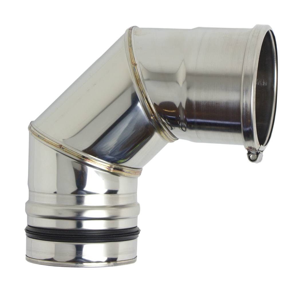 Curva 90º salamandra pellets INOX D80MM 0.5MM