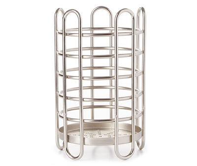 Home Basics Metal Cutlery Holder, Silver