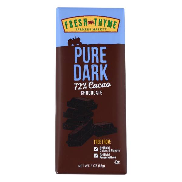 Fresh Thyme Pure Dark Cacao Chocolate Bar (3 oz)