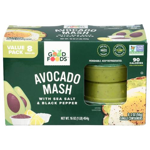 Good Foods Avocado Mash With Sea Salt & Black Pepper 8 Pack