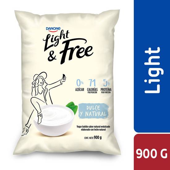 Danone yoghurt light & free dulce y natural (bolsa 900 g)