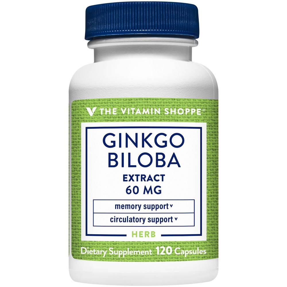 Ginkgo Biloba Extract - Cognitive Health, Memory, & Circulatory Support - 60 Mg (120 Capsules)