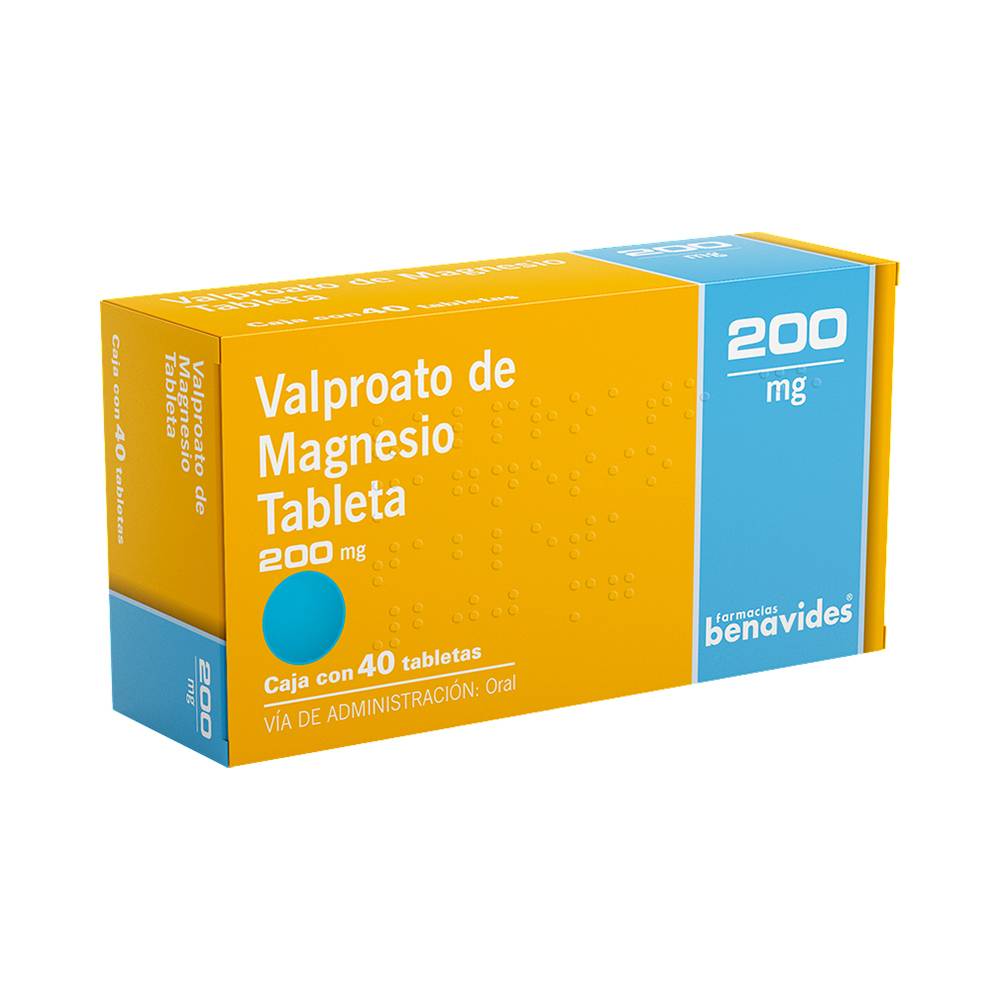 Farmacias benavides valproato de magnesio tabletas 200 mg (40 un)