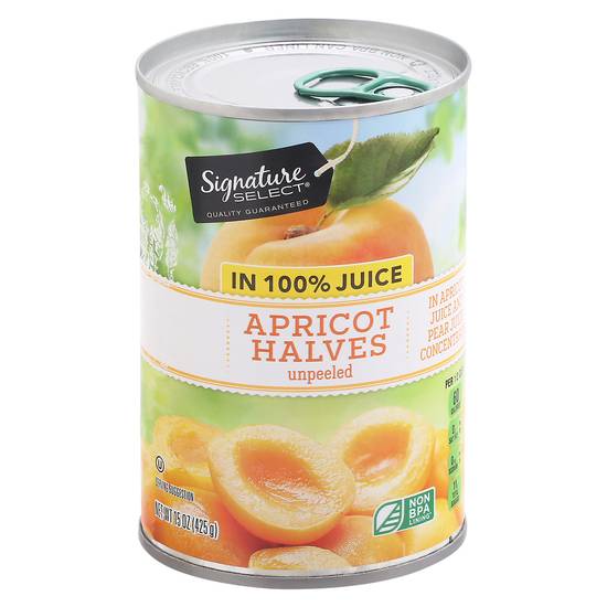 Signature Select Unpeeled Apricot Halves in 100% Juice (15 oz)