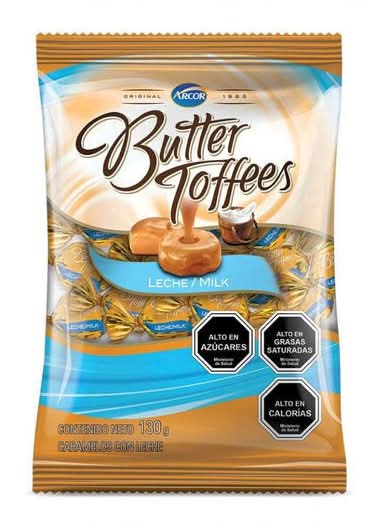 Arcor · Caramelos de leche butter toffe (130 g)