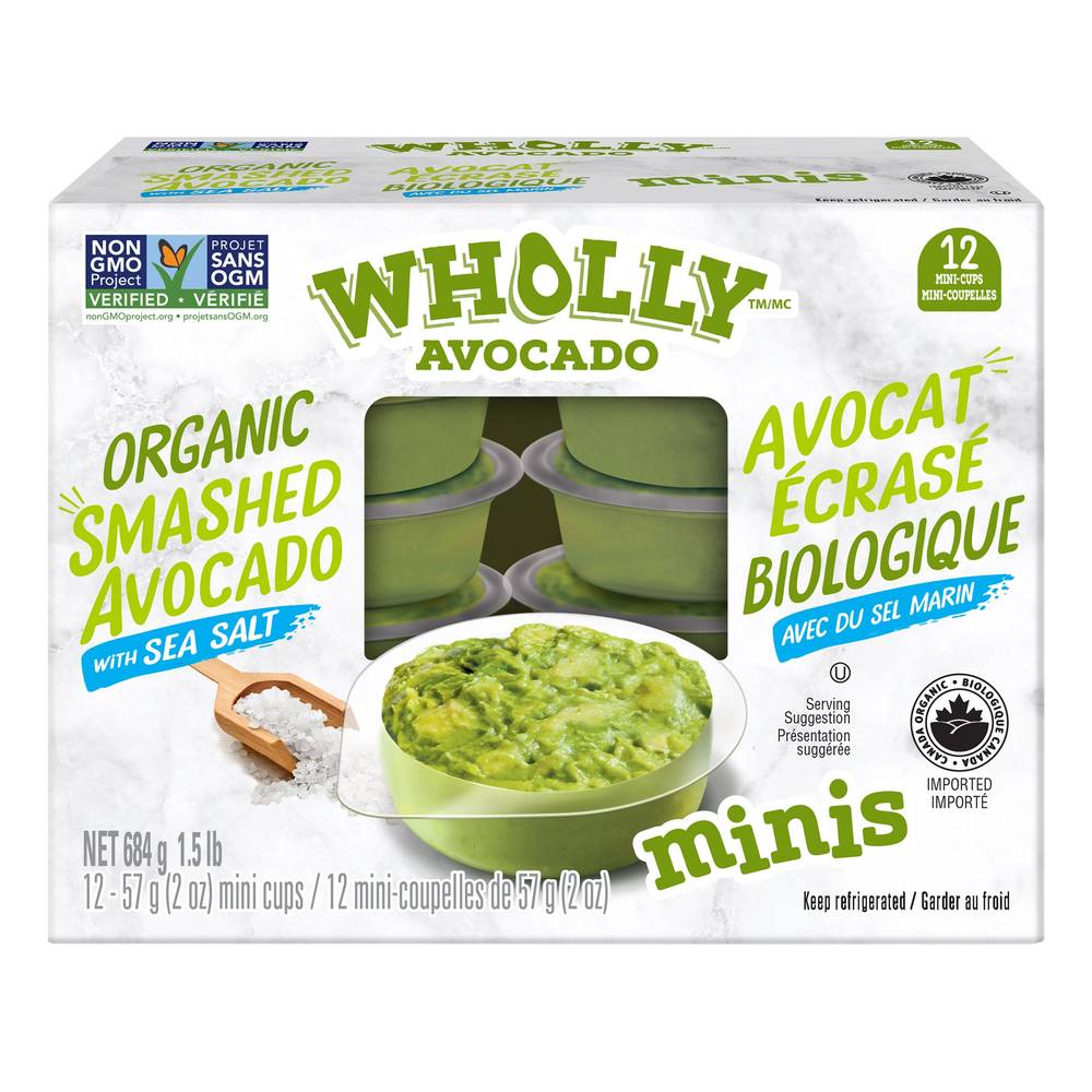 Wholly Avocado - Avocat Écrasé Biologique, 12 × 57 G