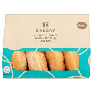 Co-op Bakery 4 Sugar Ring Doughnuts