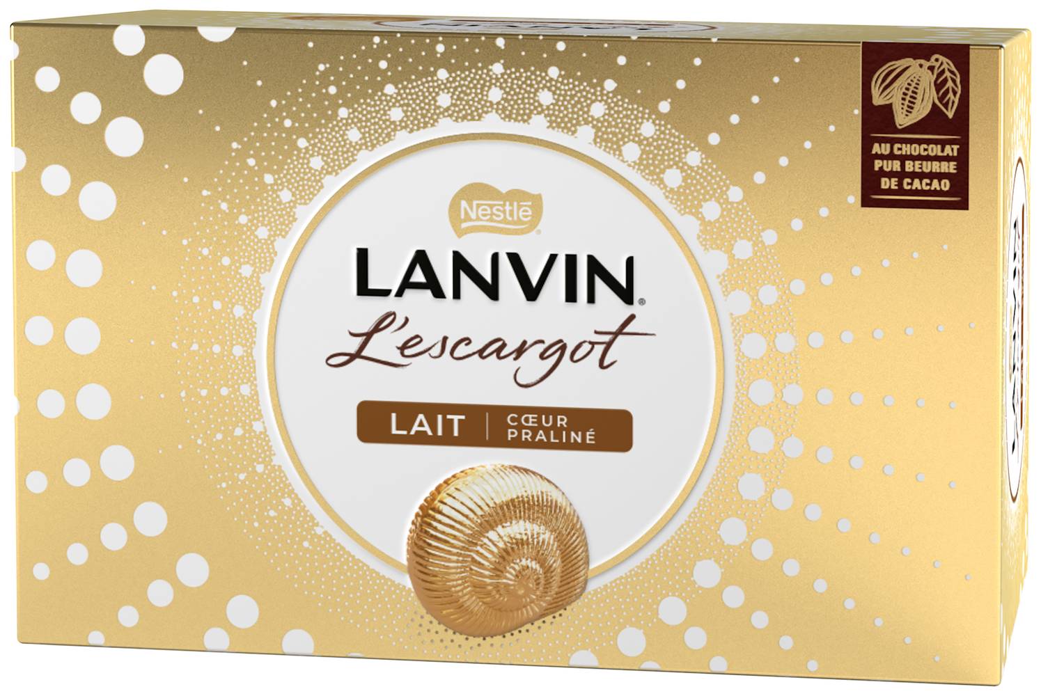 Nestlé Lanvin - L'escargot chocolat au lait fourrés au praliné (164g)