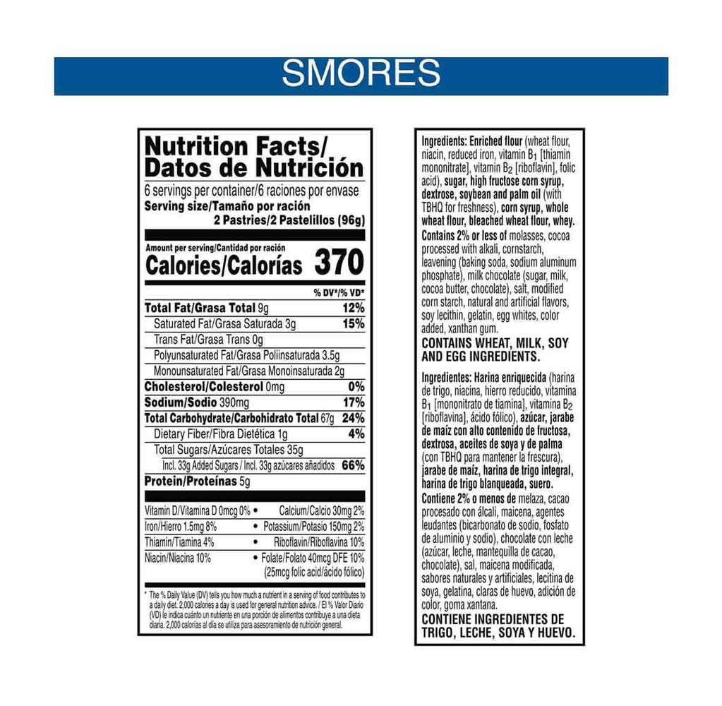 Pop-Tarts Frosted S'Mores Toaster Pastries Breakfast Foods Value Pack 12 Count
