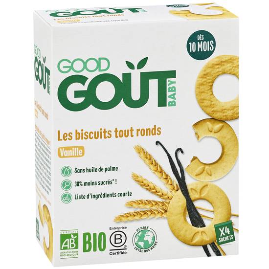 Good Goût - Biscuits tout ronds à la vanille bio dès 10 mois (4 pièces)