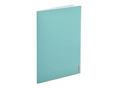 Poppin 2-Pocket Portfolio Folder, Aqua/Light Gray (101931)