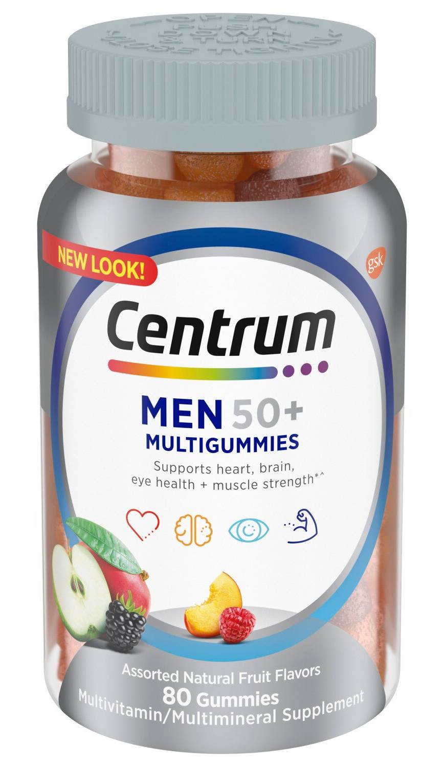 Centrum Multigummies Men 50+ Natural Fruit Flavor, 90 Ct