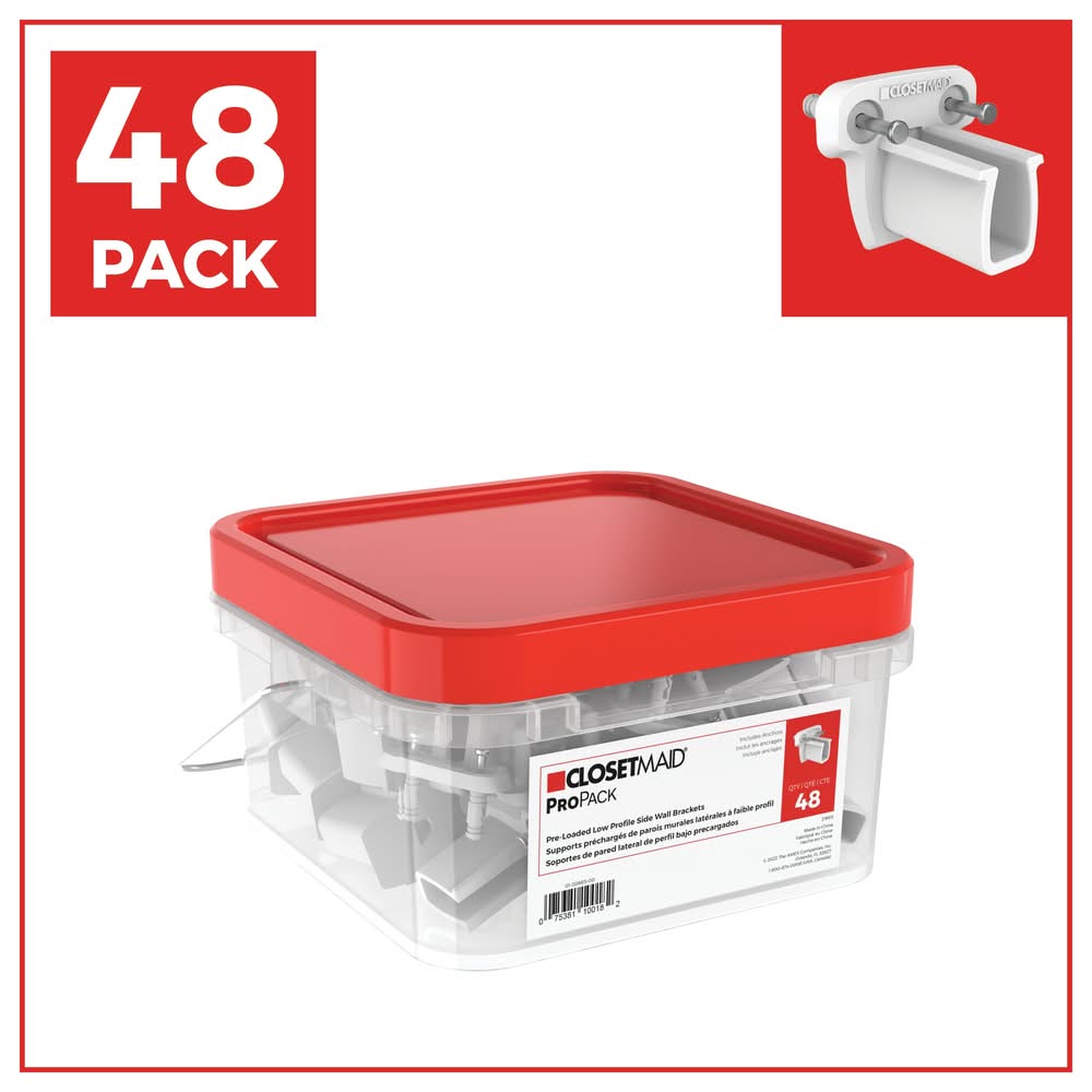 Closetmaid ProPack 48-Pack White Resin Wire Shelf Hardware