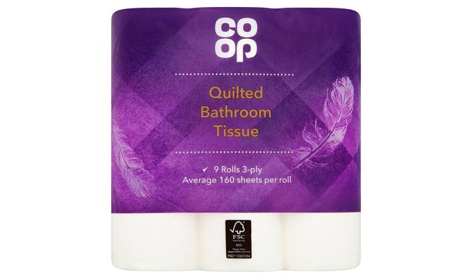 Co Op Quilted Bathroom Tissue 9 Rolls 3-Ply