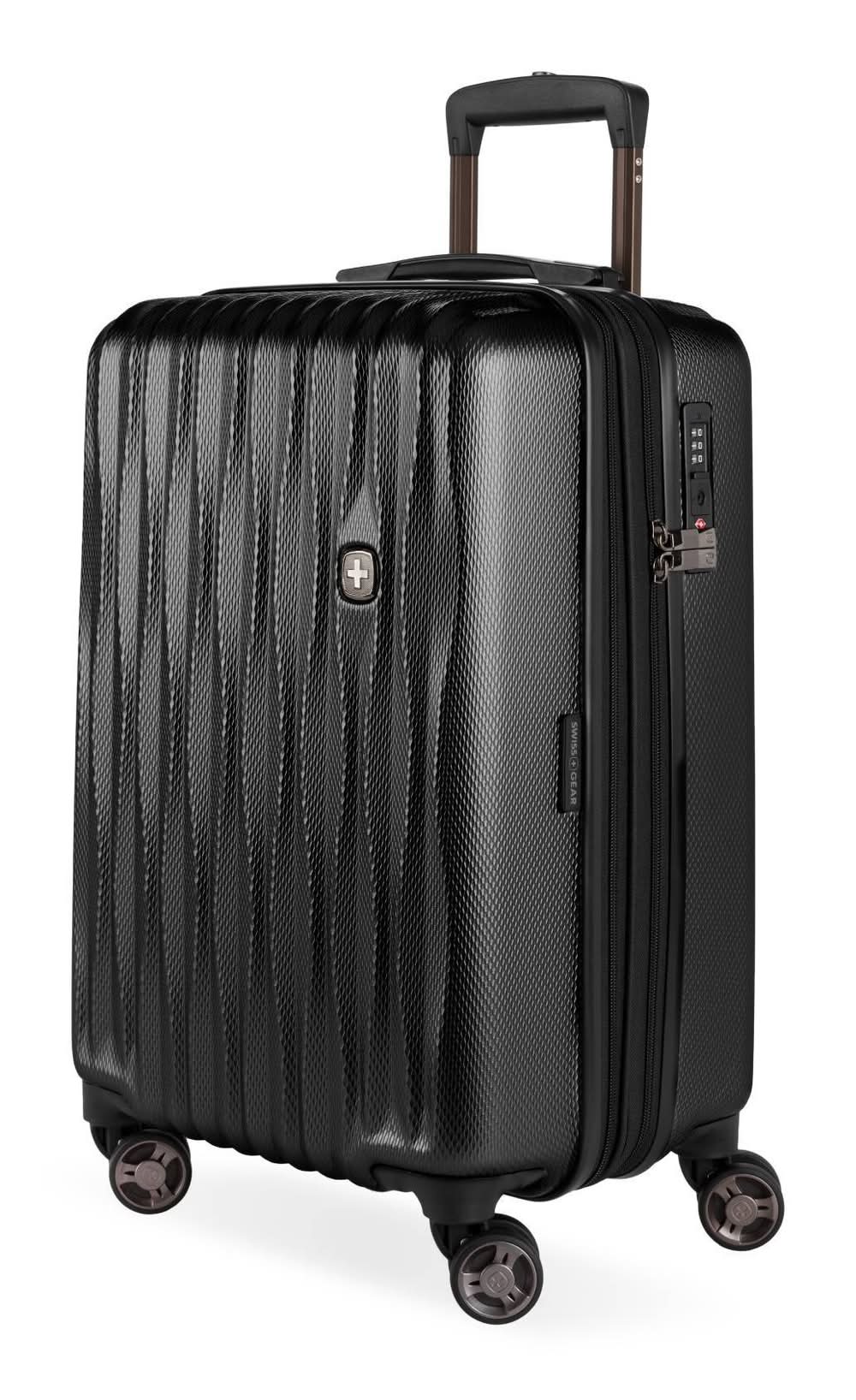 SwissGear Energie Hardside Carry on Spinner Suitcase, Black