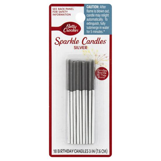 Betty Crocker Sparkle Silver 3 in Sparkle Candles