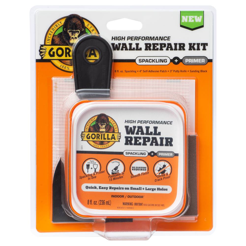 Gorilla Wall Repair 8-oz Interior/Exterior White Spackling Kit | 103959