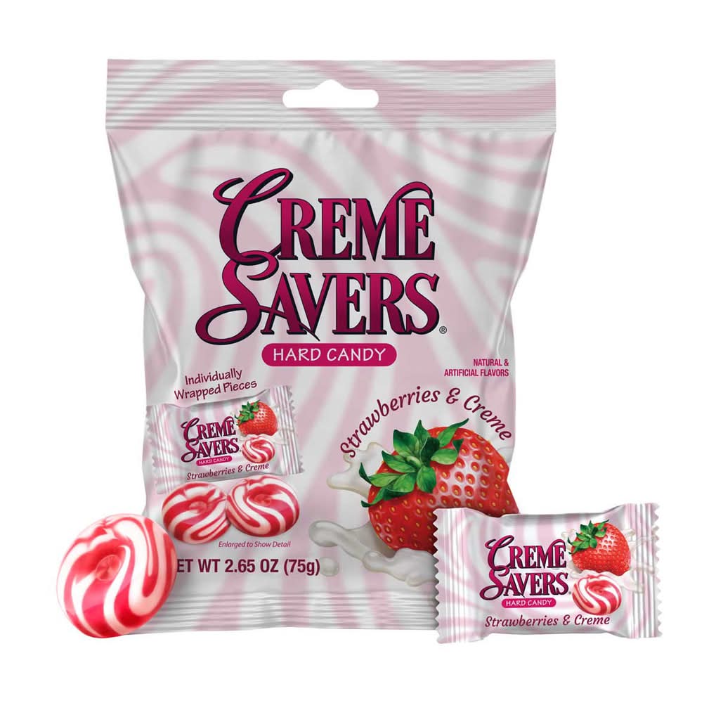 Creme Savers Strawberries & Creme Flavor Hard Candy 2.65 Oz