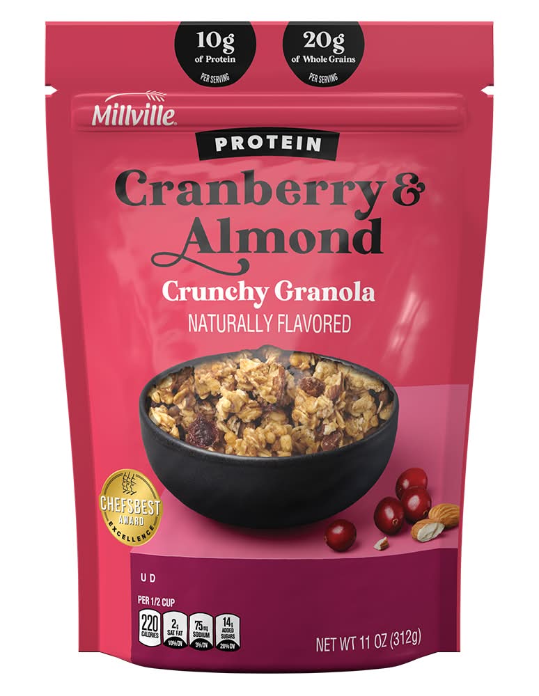 Millville Protein Crunchy Granola, Cranberry & Almond (11 oz)