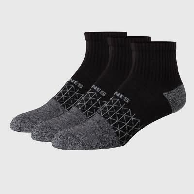 Hanes Absolute Active Cushioned Ankle Socks, Men, 6-12, Black (3 ct)