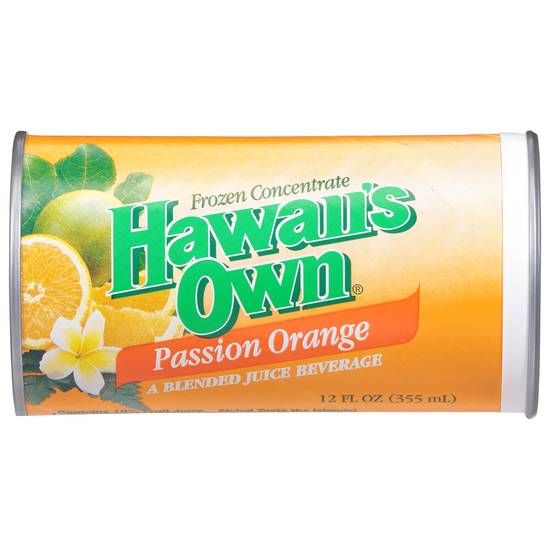 Hawaiis Own Passion Orange Blended Frozen Juice Concentrate