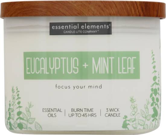 Essential Elements Candle-Lite 3wck Eucalyptus Mint (1 candle)
