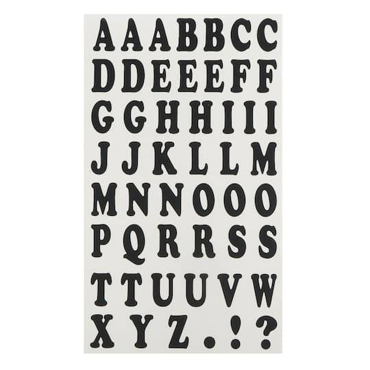 1" Black Alphabet Iron-On Transfers By Make Market