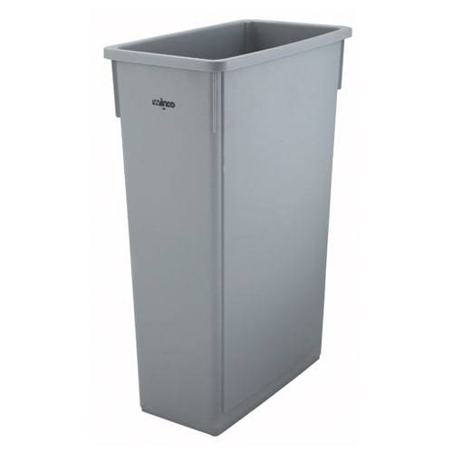 Winco - #PTC-23SG Rectangle Slim Trash Can, Gray, 23 Gal