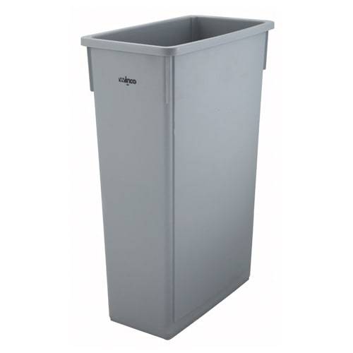 Winco - #PTC-23SG Rectangle Slim Trash Can, Gray, 23 Gal (1 Unit per Case)