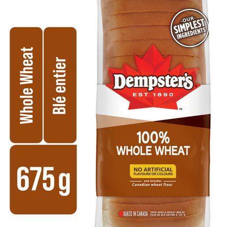 Dempster's Sliced Bread 100% Whole Wheat (675 g)