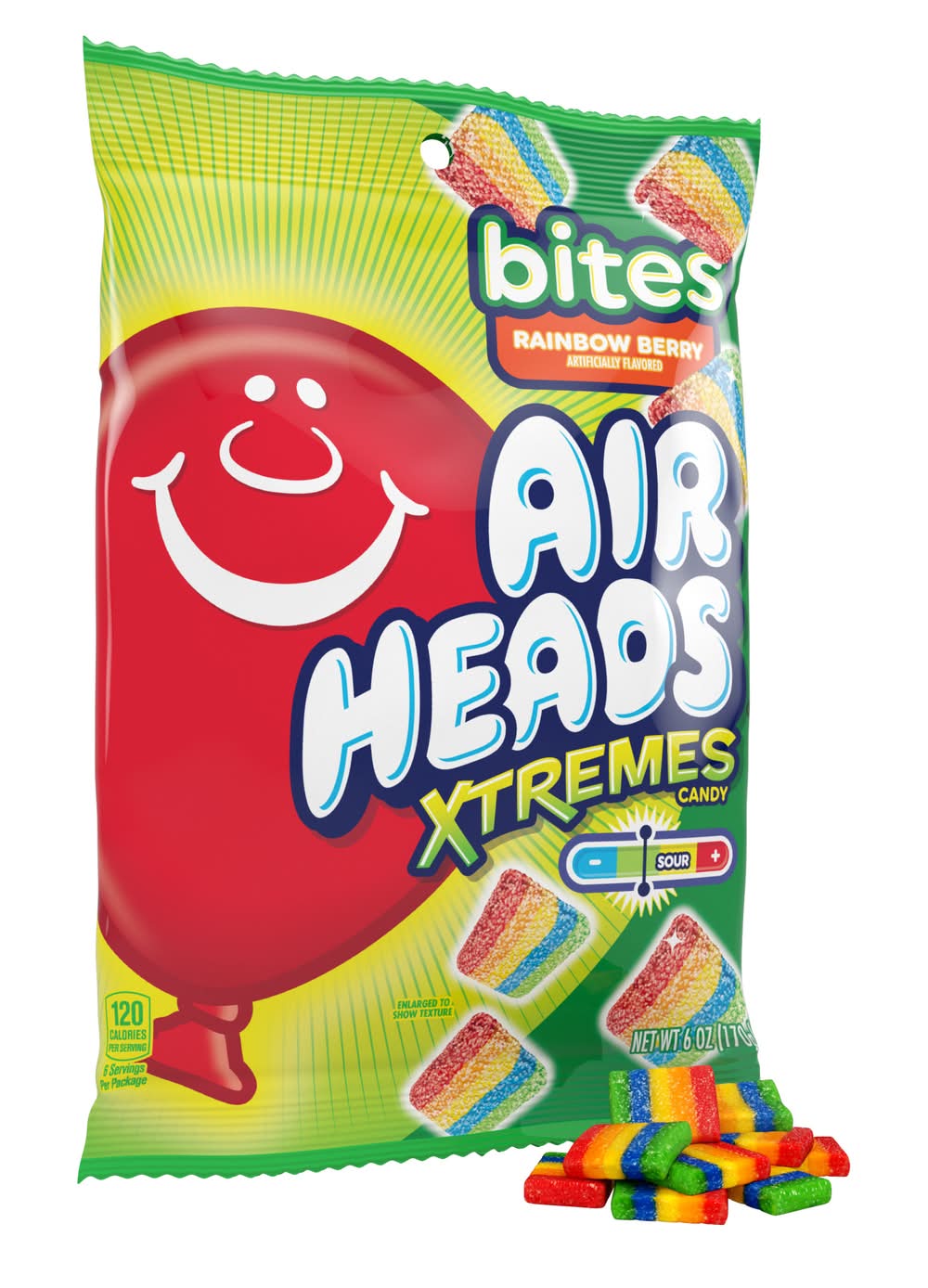 Airheads Xtremes Soft Chewy Candy Bites, Rainbow Berry (6 oz)