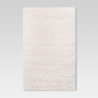 Room Essentials Washable Plush Shag Accent Rug, 2 ft 6 in x 3 ft 10 in, Cream