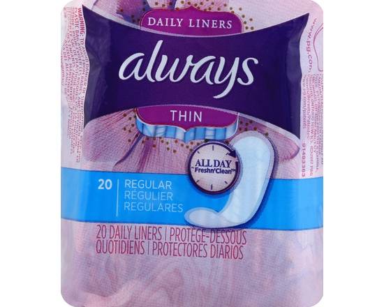 Always · Thin Regular Absorbency Daily Liners (20 liners)