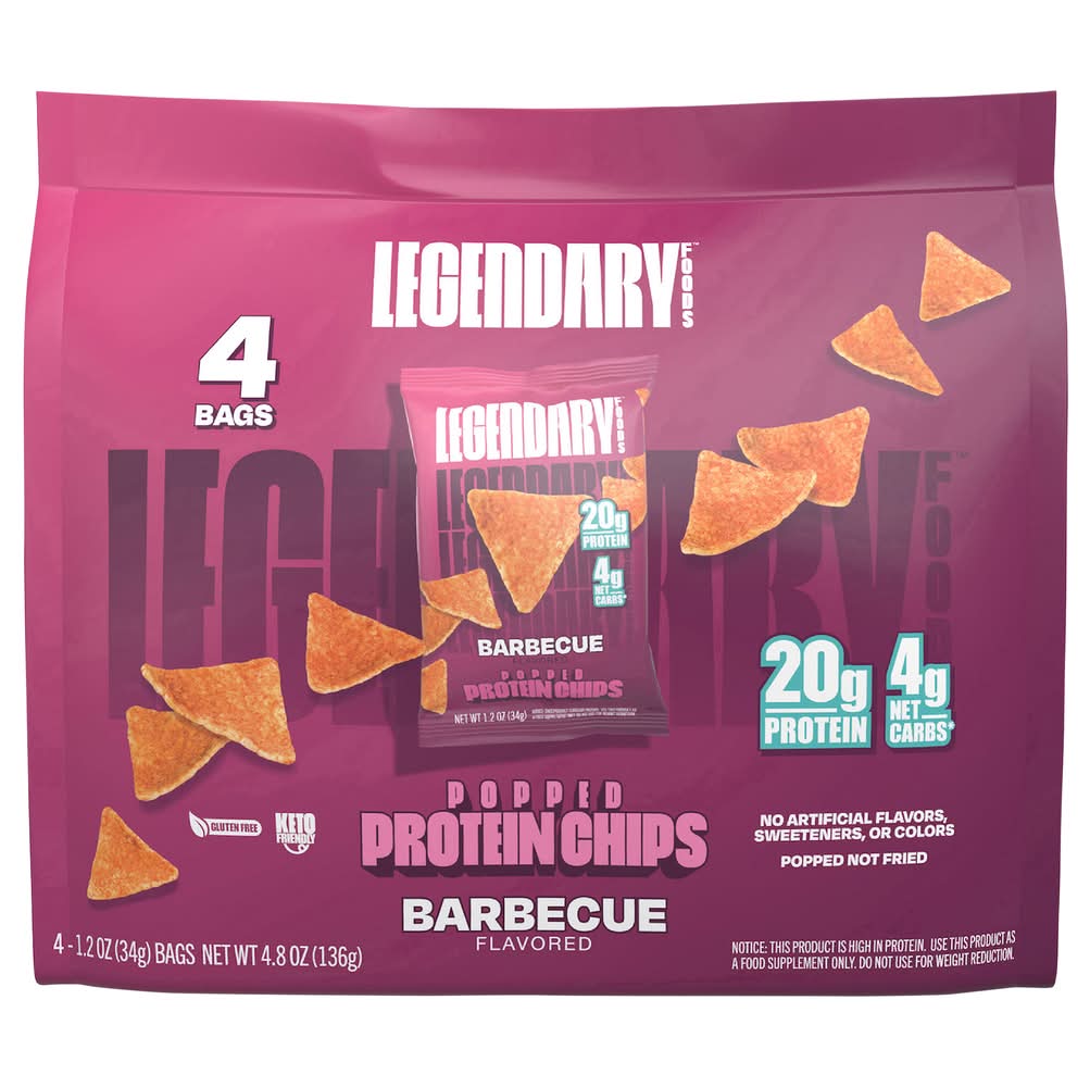 Legendary Foods Popped Protein Chips, Barbecue (1.2 oz, 4 ct)