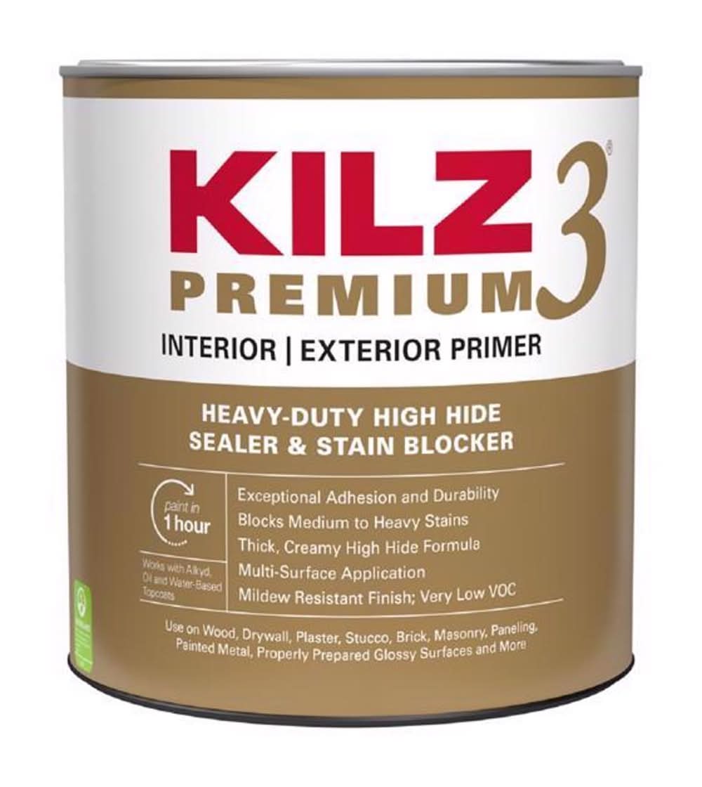 Kilz 3 Premium White Flat Water-Based Stain Blocking Primer 1 Qt