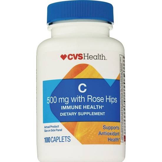 CVS Health Vitamin C with Rose Hips Tablets 500mg, 100CT