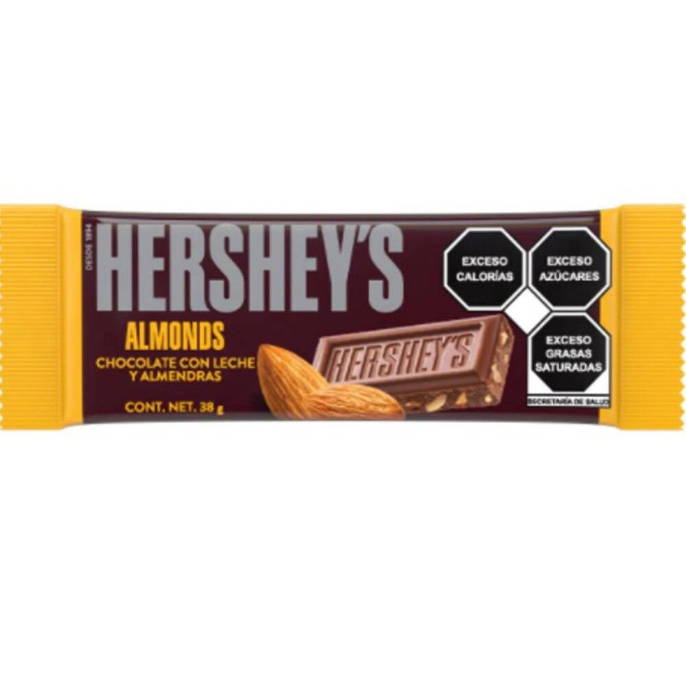 Hershey's chocolate con leche y almendras (barra 38 g)